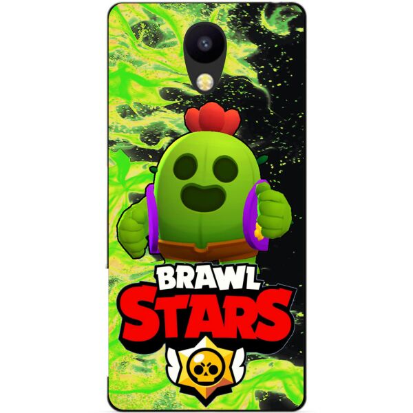 

Силиконовый бампер чехол Candy для Meizu M6 с героем Brawl Stars Спайк