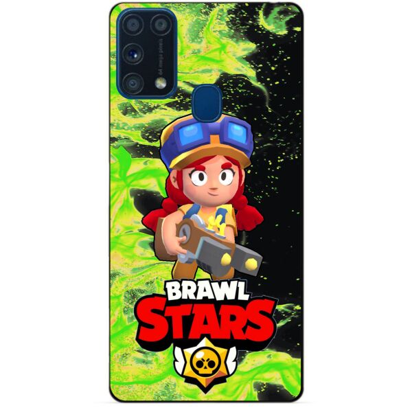 

Силиконовый бампер чехол Candy для Samsung M31 Galaxy M315f с Героем Brawl Stars Джесси