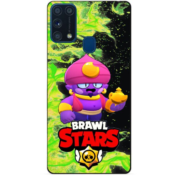 

Силиконовый бампер чехол Candy для Samsung M31 Galaxy M315f с Героем Brawl Stars Джин