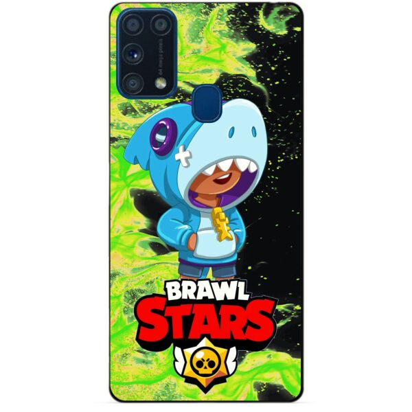 

Силиконовый бампер чехол Candy для Samsung M31 Galaxy M315f с Героем Brawl Stars Леон акула