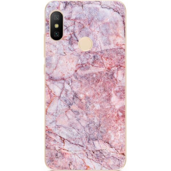

Бампер силиконовый чехол Candy для Xiaomi Mi A2 с рисунком Мрамор красный