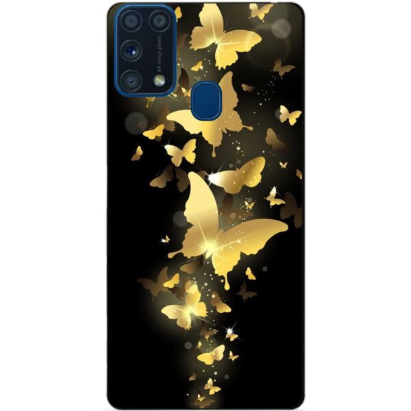 

Силиконовый бампер чехол Candy для Samsung M31 Galaxy M315f с рисунком Золотые бабочки