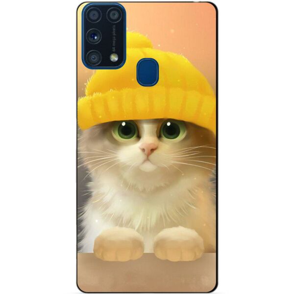

Силиконовый бампер чехол Candy для Samsung M31 Galaxy M315f с рисунком Котик в шапке
