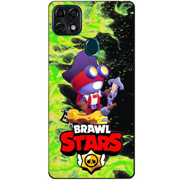 

Силиконовый чехол бампер Candy для ZTE Blade 20 Smart с Героем Brawl Stars Карл пират