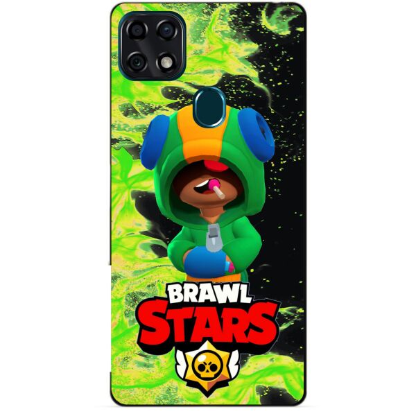 

Силиконовый чехол бампер Candy для ZTE Blade 20 Smart с Героем Brawl Stars Леон