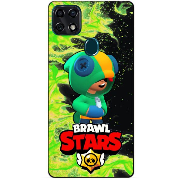 

Силиконовый чехол бампер Candy для ZTE Blade 20 Smart с Героем Brawl Stars Леон Brawl