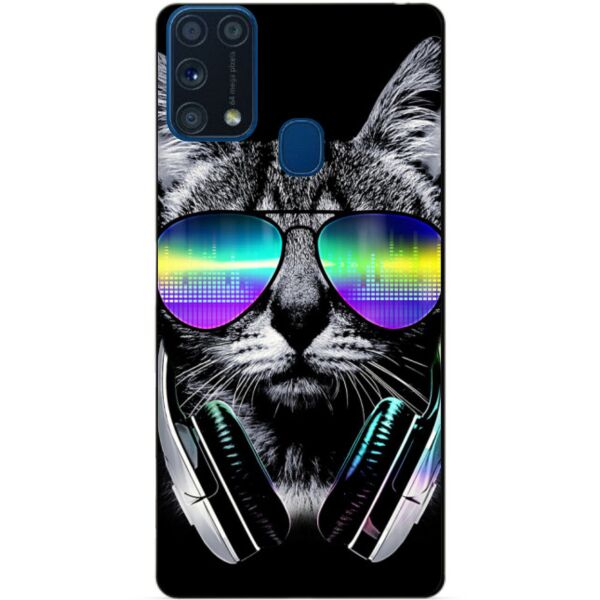 

Силиконовый бампер чехол Candy для Samsung M31 Galaxy M315f с рисунком Музыкальный кот