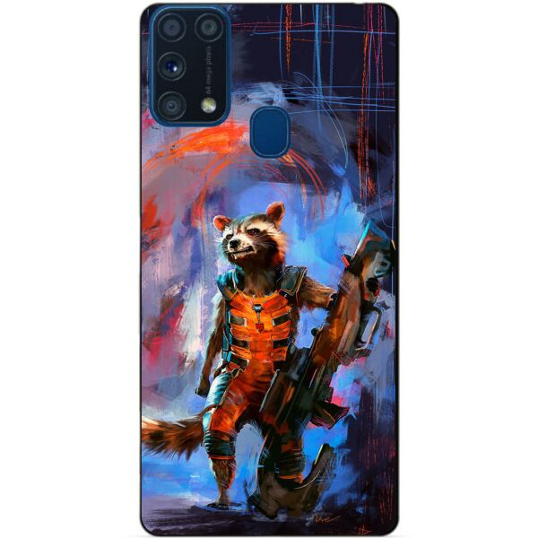 

Силиконовый бампер чехол Candy для Samsung M31 Galaxy M315f с рисунком Реактивный енот