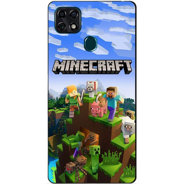 

Силиконовый чехол бампер Candy для ZTE Blade 20 Smart с рисунком Minecraft