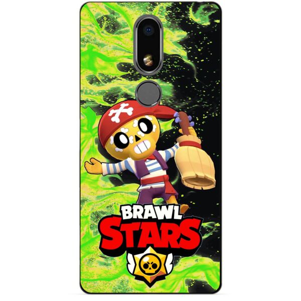 

Силиконовый бампер чехол Candy для Meizu M8 Lite с Героем Brawl Stars Поко пират