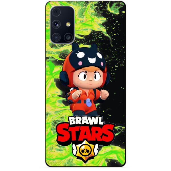 

Силиконовый бампер чехол Candy для Samsung M31s с Героем Brawl Stars Беа снайпер