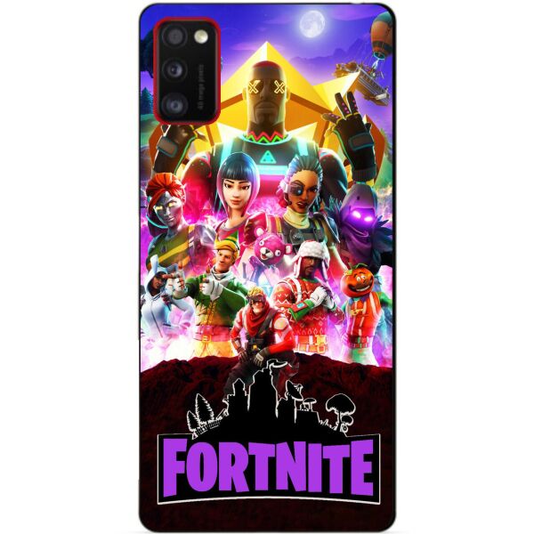 

Силиконовый бампер чехол для Samsung A41 Galaxy A415f с рисунком Fortnite