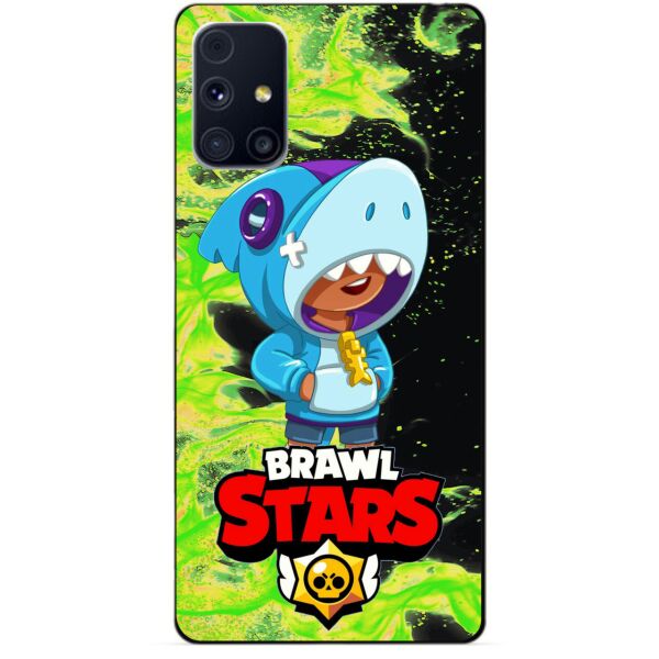 

Силиконовый бампер чехол Candy для Samsung M31s с Героем Brawl Stars Леон акула