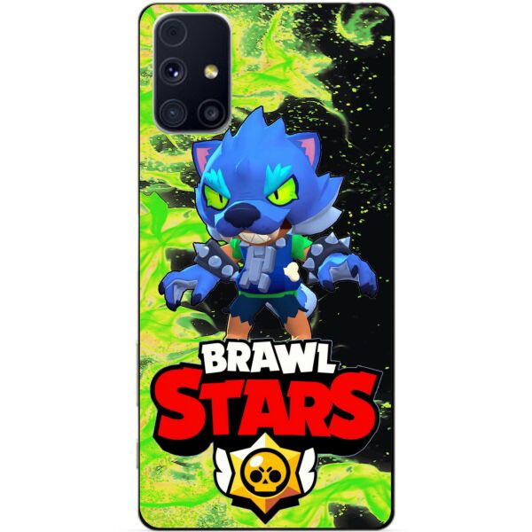 

Силиконовый бампер чехол Candy для Samsung M31s с Героем Brawl Stars Леон оборотень