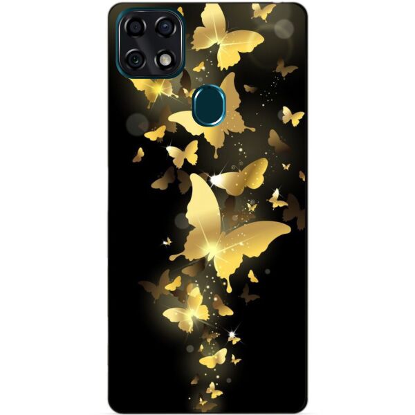 

Силиконовый чехол бампер Candy для ZTE Blade 20 Smart с рисунком Золотые бабочки