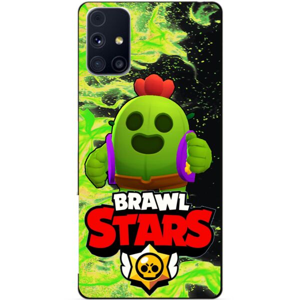 

Силиконовый бампер чехол Candy для Samsung M31s с Героем Brawl Stars Спайк