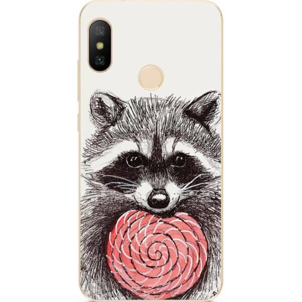

Бампер силиконовый чехол Candy для Xiaomi Redmi S2 с рисунком Енот с конфетой