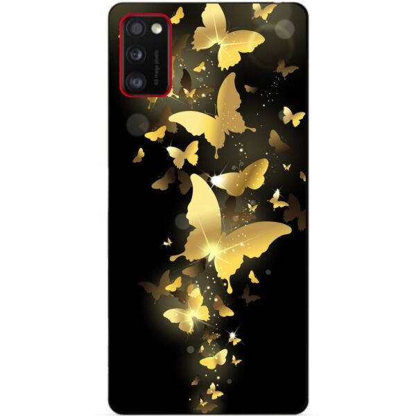 

Силиконовый бампер чехол для Samsung A41 Galaxy A415f с рисунком Золотые бабочки