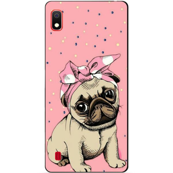 

Бампер силиконовый чехол Candy для Samsung A10 2019 Galaxy A105f с рисунком Мопс в косынке