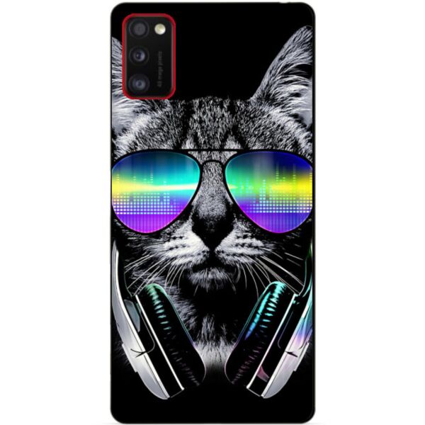 

Силиконовый бампер чехол для Samsung A41 Galaxy A415f с рисунком Музыкальный кот