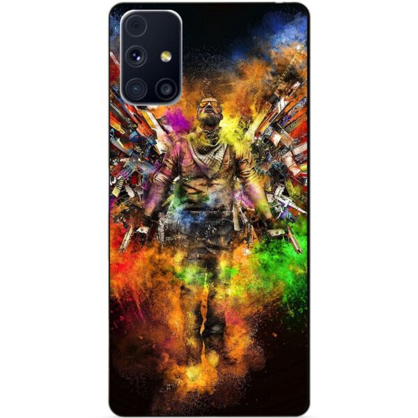 

Силиконовый бампер чехол Candy для Samsung M31s с рисунком Воин
