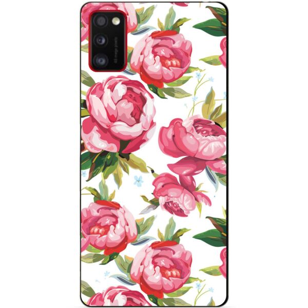 

Силиконовый бампер чехол для Samsung A41 Galaxy A415f с рисунком Пионы