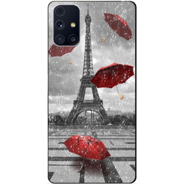 

Силиконовый бампер чехол Candy для Samsung M31s с рисунком Дождь в Париже