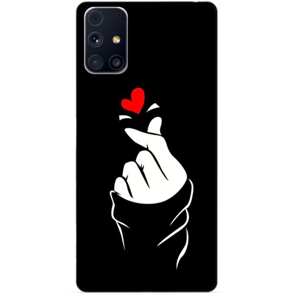 

Силиконовый бампер чехол Candy для Samsung M31s с рисунком Знак любви