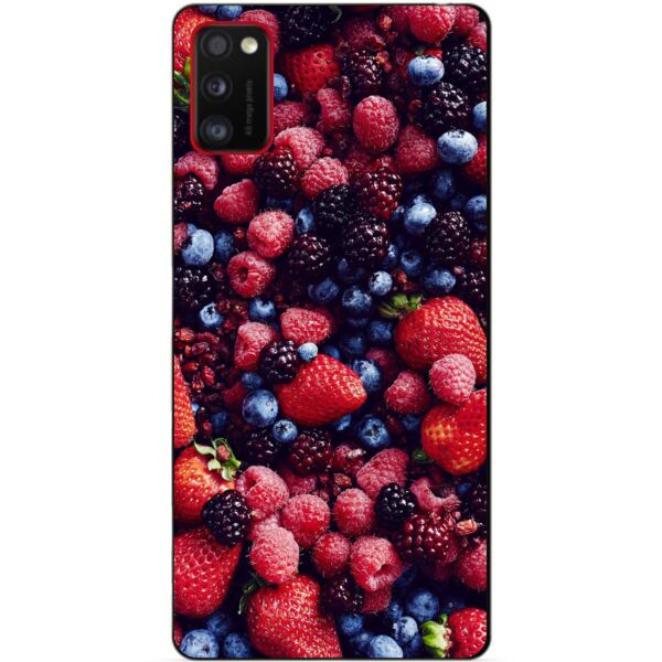 

Силиконовый бампер чехол для Samsung A41 Galaxy A415f с рисунком Ягоды