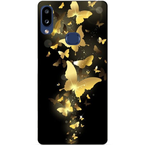 

Бампер силиконовый чехол Candy для Samsung A10s с рисунком Золотые бабочки