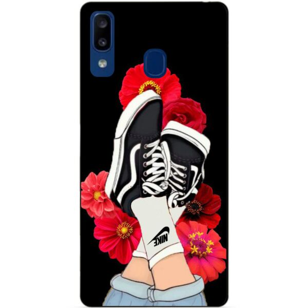 

Бампер силиконовый чехол Candy для Samsung A20 2019 Galaxy A205f с рисунком Кеды