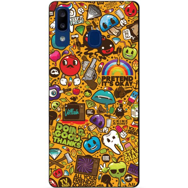

Силиконовый чехол Candy для Samsung A20 2019 Galaxy A205f с принтом Стикеры
