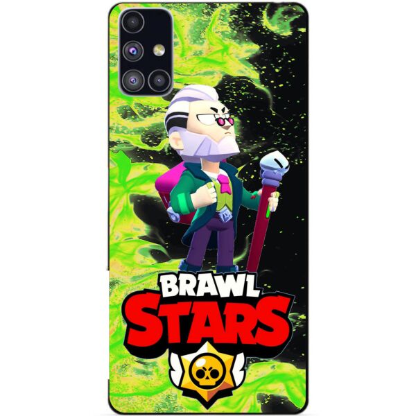 

Силиконовый бампер чехол Candy для Samsung M51 с Героем Brawl Stars Байрон