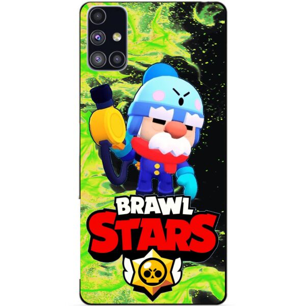 

Силиконовый бампер чехол Candy для Samsung M51 с Героем Brawl Stars Гэйл