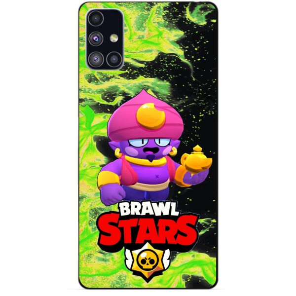

Силиконовый бампер чехол Candy для Samsung M51 с Героем Brawl Stars Джин