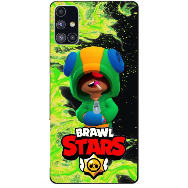 

Силиконовый бампер чехол Candy для Samsung M51 с Героем Brawl Stars Леон