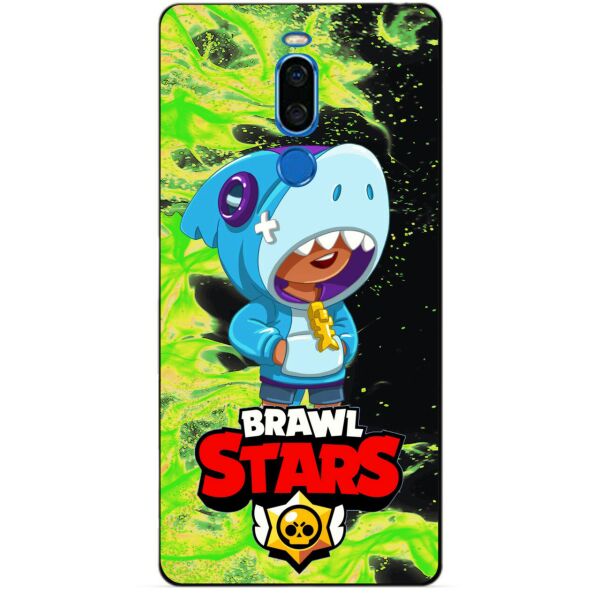 

Силиконовый бампер чехол Candy для Meizu X8 с Героем Brawl Stars Леон акула