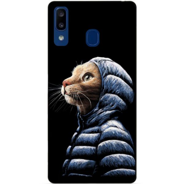 

Силиконовый чехол Candy для Samsung A20 2019 Galaxy A205f с рисунком Кот в куртке