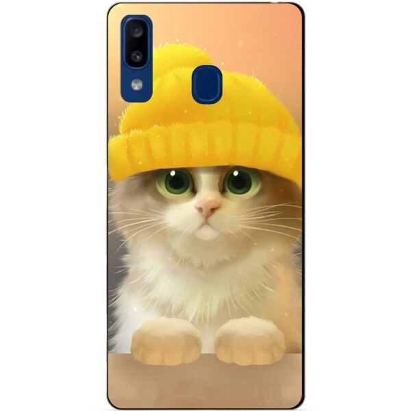 

Силиконовый чехол Candy для Samsung A20 2019 Galaxy A205f с рисунком Котик в шапке
