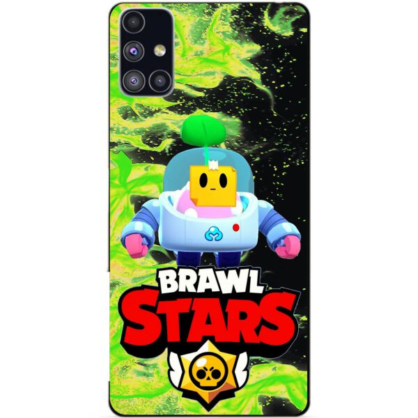 

Силиконовый бампер чехол Candy для Samsung M51 с Героем Brawl Stars Спраут