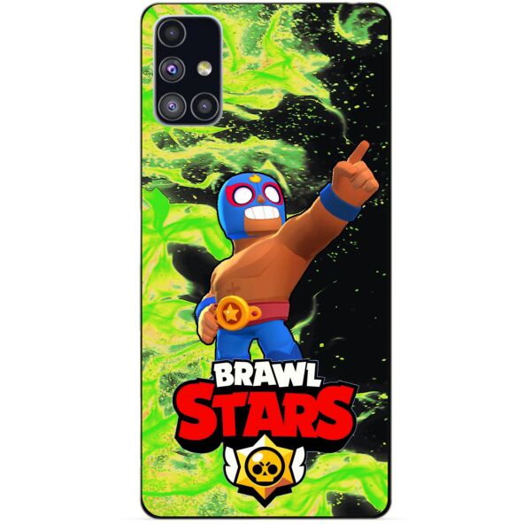

Силиконовый бампер чехол Candy для Samsung M51 с Героем Brawl Stars Эль Примо