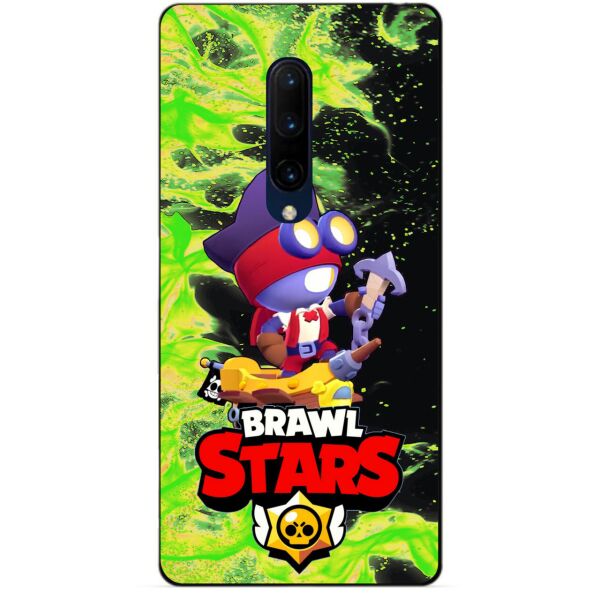

Силиконовый бампер чехол Candy для OnePlus 7 Pro с Героем Brawl Stars Карл пират