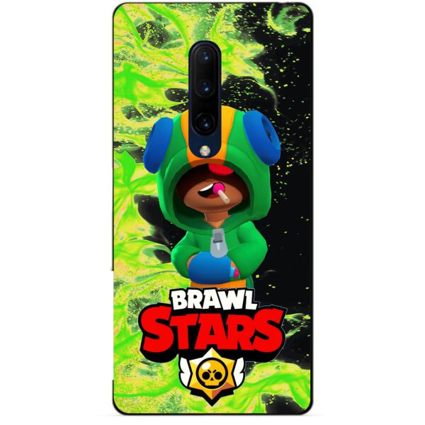 

Силиконовый бампер чехол Candy для OnePlus 7 Pro с Героем Brawl Stars Леон