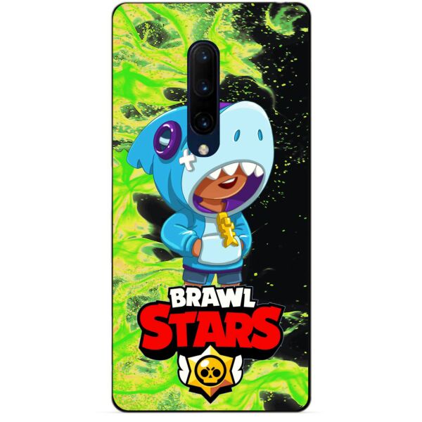 

Силиконовый бампер чехол Candy для OnePlus 7 Pro с Героем Brawl Stars Леон акула