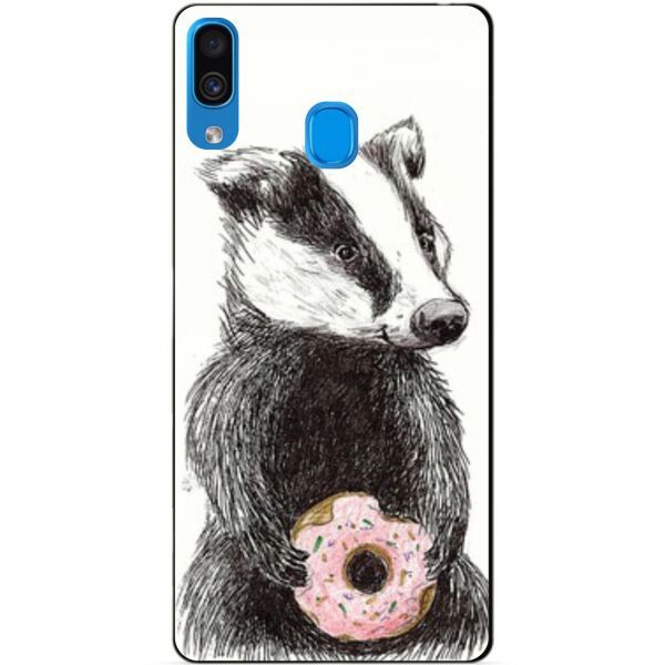 

Бампер силиконовый чехол Candy для Samsung A30 2019 Galaxy A305f с рисунком Барсук