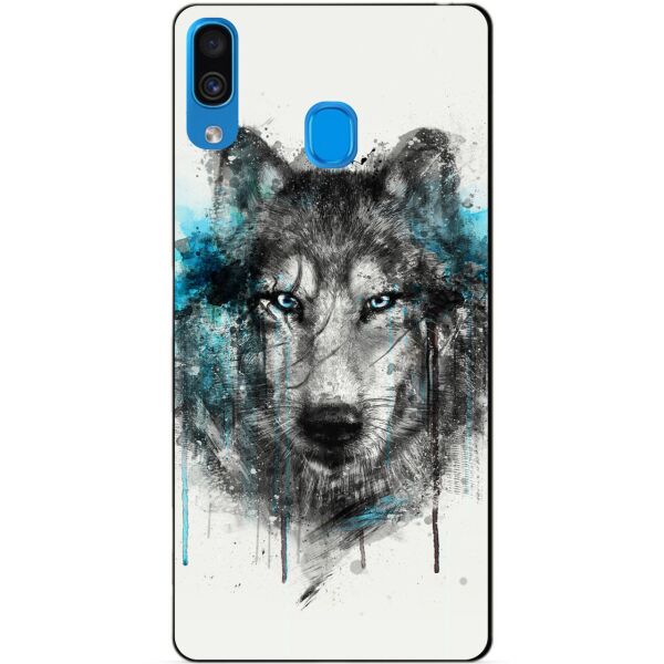 

Бампер силиконовый чехол Candy для Samsung A30 2019 Galaxy A305f с рисунком Волк