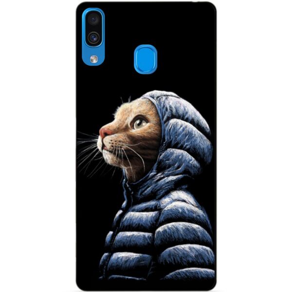 

Силиконовый чехол Candy для Samsung A30 2019 Galaxy A305f с рисунком Кот в куртке