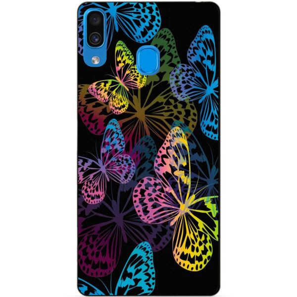 

Силиконовый чехол Candy для Samsung A30 2019 Galaxy A305f с рисунком Неоновые бабочки