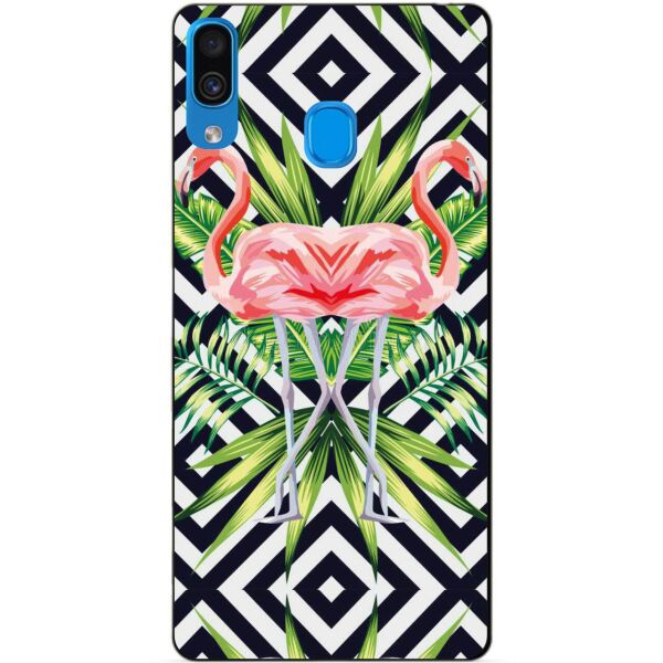 

Бампер силиконовый чехол Candy для Samsung A30 2019 Galaxy A305f с рисунком Пара фламинго