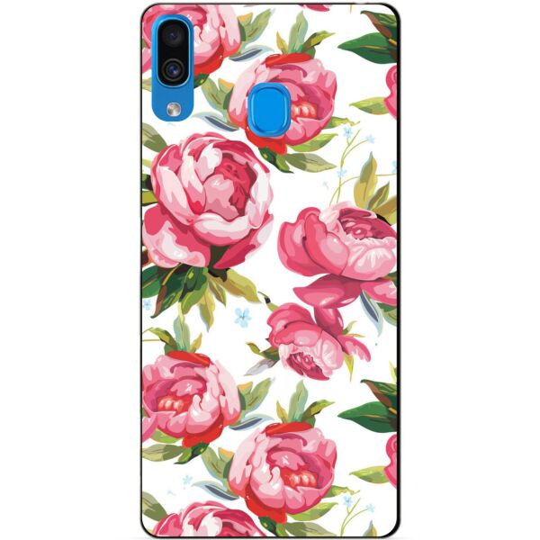 

Бампер силиконовый чехол Candy для Samsung A30 2019 Galaxy A305f с рисунком Пионы